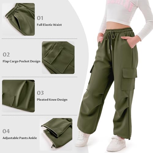 Stylish Wide Leg Cargo Pants for Girls 4-14