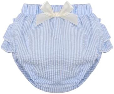 Cute Diapers Soft Breathable Ruffled Plaid Bloomers for Newborns