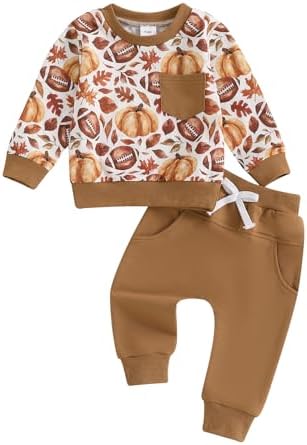 PENNSOY Halloween Toddler Boys Rugby Long Sleeve Set