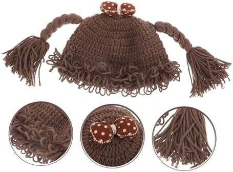 Veemoon Handmade Baby Knitted Winter Warm Braided Hat for Girls