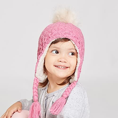 LANGZHEN Winter Fleece Beanie for Toddler Kids