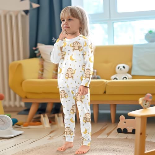 WIFIU Long Sleeve Pajama Sets for Kids Soft Cotton and Spandex Sleepwear