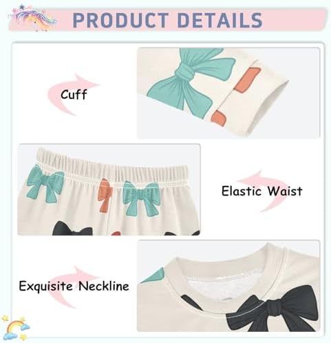 WIFIU Soft Cotton Pajama Set for Girls 18M-8Y