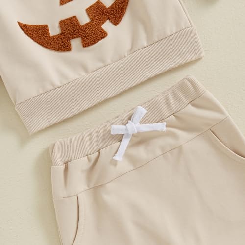 Toddler Halloween pumpkin sweatshirt pants for boys and girls