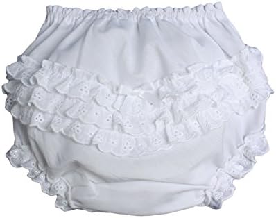 Baby Girls White Elastic Bloomer Diaper Cover