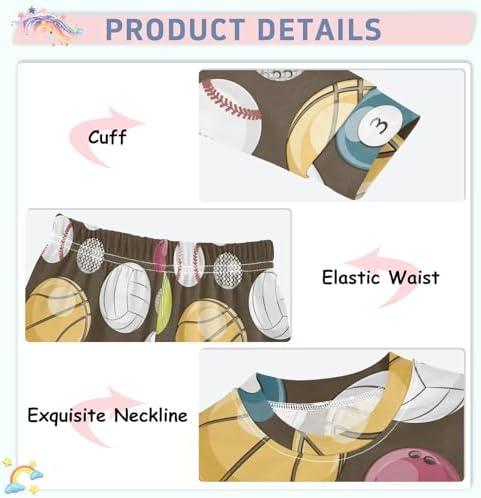 WIFIU Pajamas Soft Cotton Sleepwear for Kids 18M-8Y