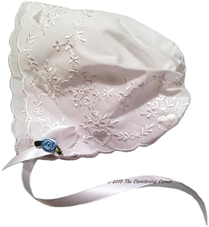Double-Lace Embroidered Design Bridal Heart Bonnet