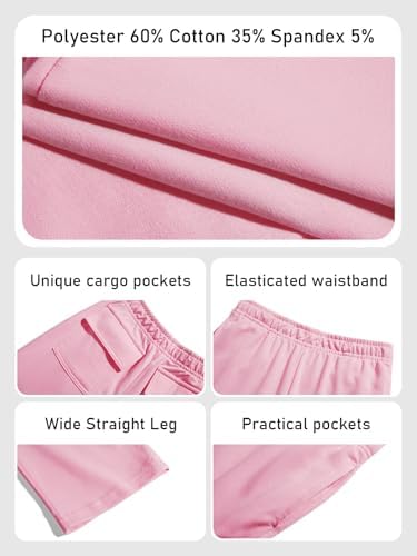 Wide Straight Leg Cargo Pants for Girls and Kids 5-14