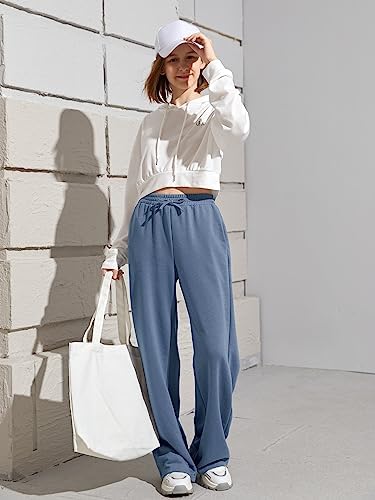 SOLY HUX Girls High Elastic Waist Tie Front Sweatpants