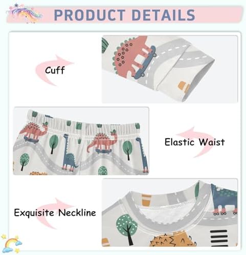 WIFIU Soft Cotton Pajama Set for Kids 18M-8Y