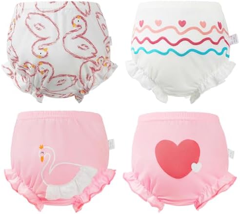 4Pcs Ruffle Cute Cotton Baby Diaper Travel Bloomers