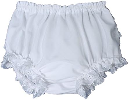 Baby Girls White Elastic Bloomer Diaper Cover