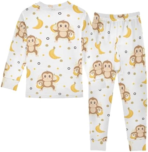 WIFIU Long Sleeve Pajama Sets for Kids Soft Cotton and Spandex Sleepwear