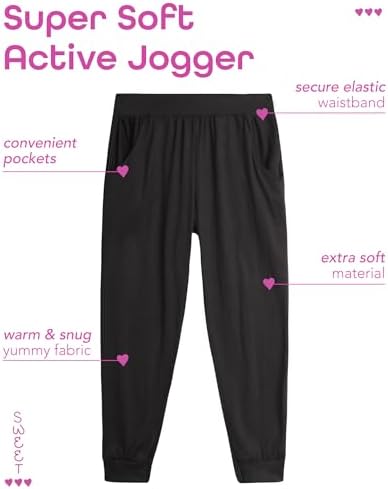Sweet Hearts - 3-Pack Performance Jogger Pants with Pockets