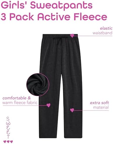 Sweet Hearts Girls Warm Fleece Sweatpants Set