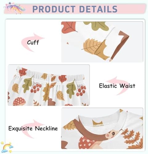 WIFIU Pajama Sets for Kids 2 Piece Soft Cotton Sleepwear