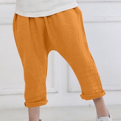 Girls Lightweight Cotton Capri Pants Summer Casual