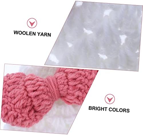 Handmade Woolen Braided Baby Girl Hat with Bowknot