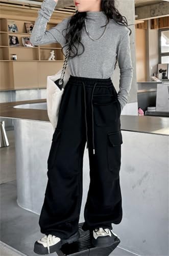 SANGTREE Girls Warm Fleece Cargo Sweatpants