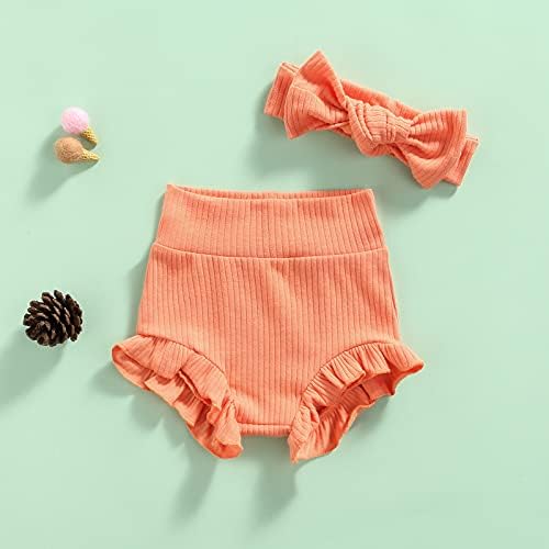 Newborn Baby Ruffle Bloomers Headband Set