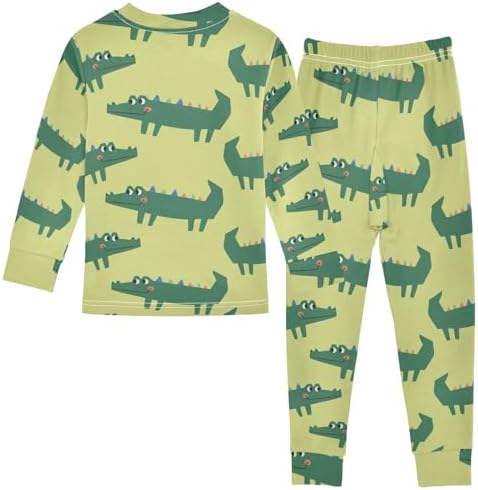 Pajama Sleep Set Soft Cotton Long Sleeve Top Pants for 18M-8Y
