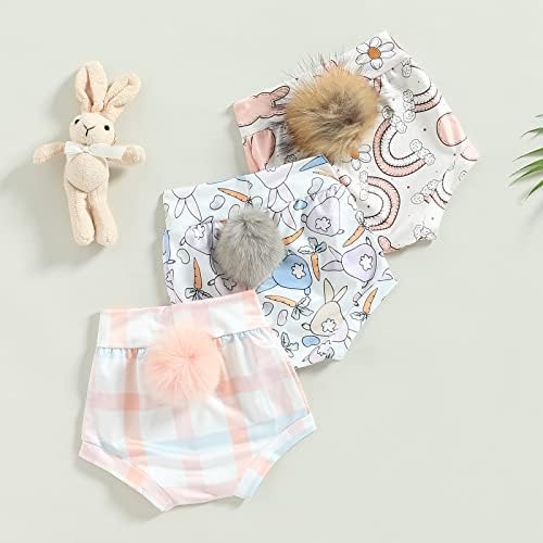 Easter Bunny Kids Outfit Cute Rabbit Print Shorts for Infants