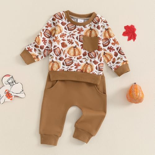 PENNSOY Halloween Toddler Boys Rugby Long Sleeve Set