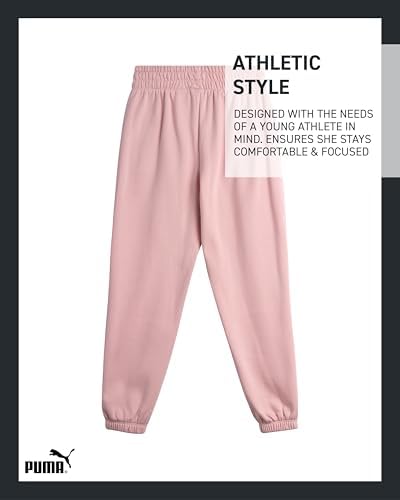 PUMA Girls Fleece Jogger Pants Side Pockets Baggy Fit S-XL