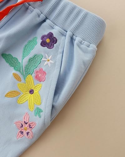 Floral Embroidered Jogger Pants for Toddlers - Comfortable and Stylish