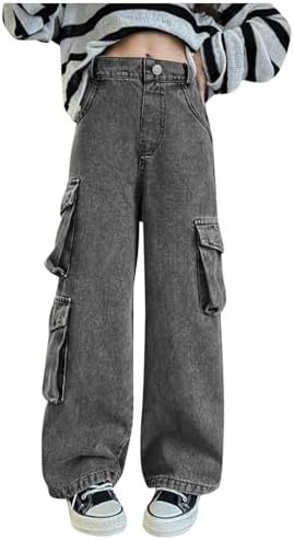 Denim Cargo Pants for Girls - Preppy Trendy and Comfortable
