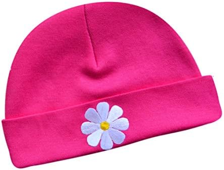 Personalized Baby Girl Bib and Matching Daisy Hat for Newborn Girls