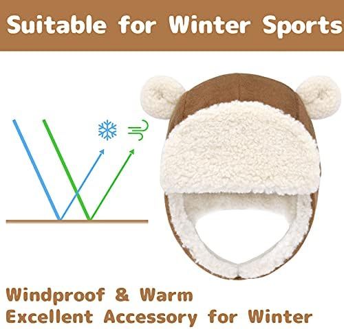Faux Suede Sherpa Toddler Hat