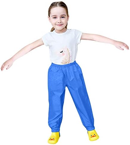 Toddler Waterproof Rain Pants with Hood for Kids