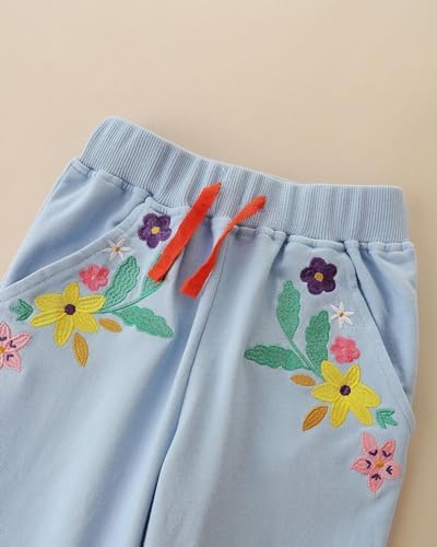 Floral Embroidered Jogger Pants for Toddlers - Comfortable and Stylish