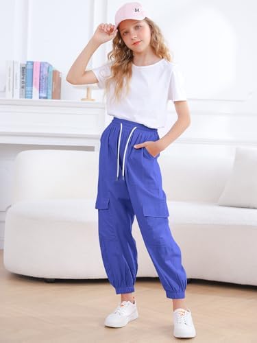 Girls Cargo Joggers -Elastic Breathable