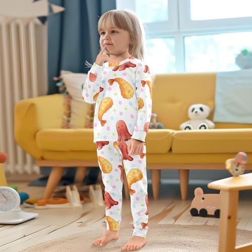 WIFIU Pajama Sets Long Sleeve 2 Piece Sleepwear for Kids