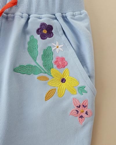 Floral Embroidered Jogger Pants for Toddlers - Comfortable and Stylish