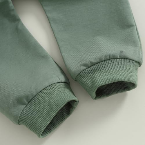 2Pcs Baby Boy Farm Outfit Long Sleeve Tractor Print Sweatshirt Pants Set