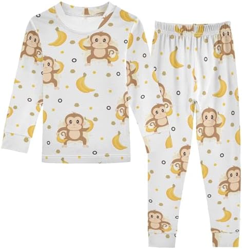 WIFIU Long Sleeve Pajama Sets for Kids Soft Cotton and Spandex Sleepwear