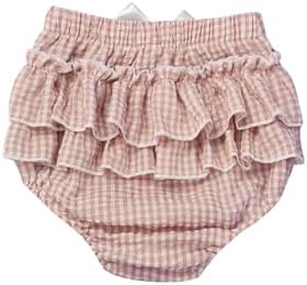 Yartina Infant Baby Ruffled Plaid Diaper Cover Shorts