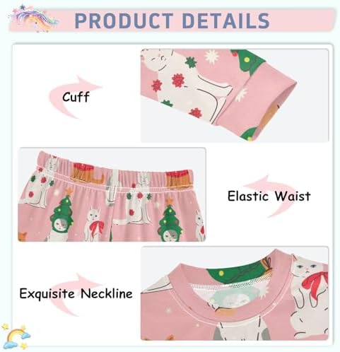 WIFIU 2 Piece Long Sleeve Pajama Set for Kids