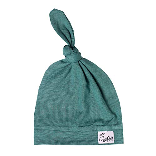 Copper Pearl Baby Beanie Hat Top Knot