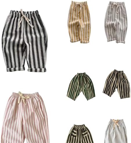 Comfortable striped hummus pull-on jogger pants for toddler boys