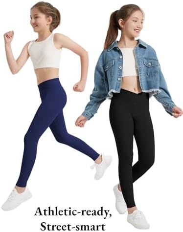 EXARUS 4-Piece Kids Yoga High Waisted Leggings for School Dance