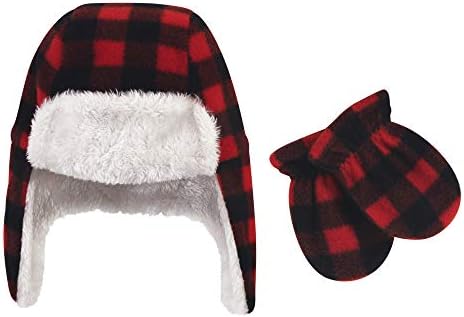 Bright Cozy - Hudson Baby Unisex Baby Fleece Trapper Hat Mitten Set