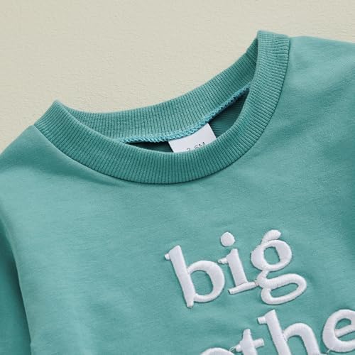 Baorji Toddler Boy Matching Fall Outfit Long Sleeve Round Neck Embroidery Set