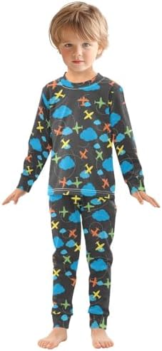 WIFIU Soft Cotton 2 Piece Pajama Set for Kids 18M-8Y 1