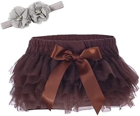 Baby Girls Tutu Bloomers Cotton Tulle Diaper Covers with Bow 0-24 Months