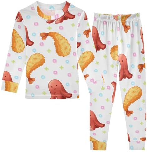 WIFIU Pajama Sets Long Sleeve 2 Piece Sleepwear for Kids