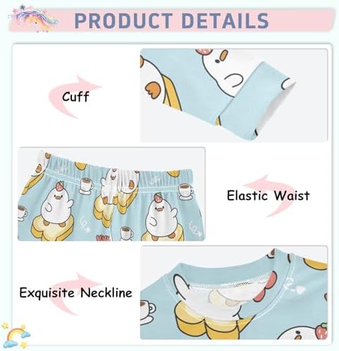 WIFIU Soft Cotton Pajama Set for Girls Long Sleeve Sleepwear
